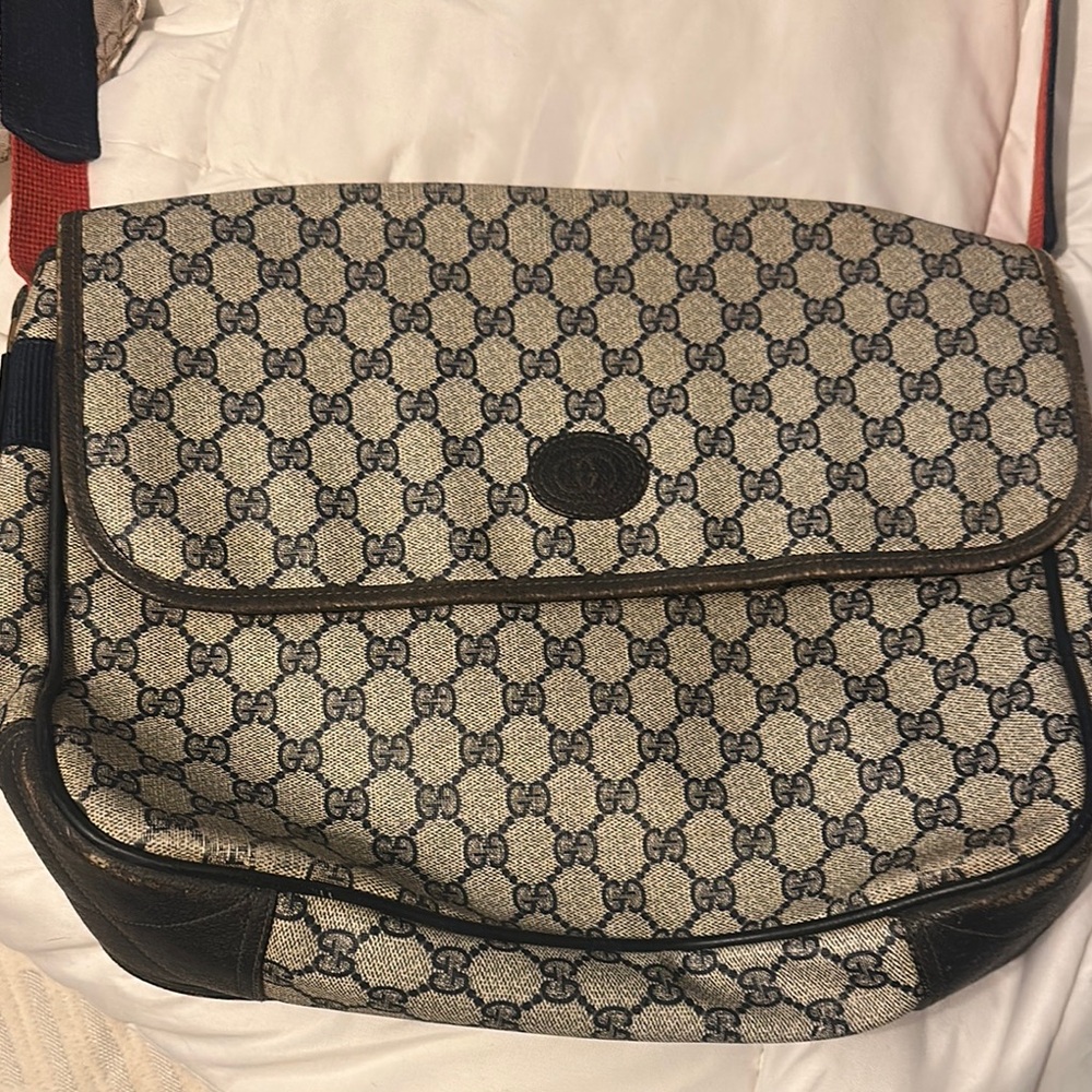 Gucci Beige and Black Messenger Bag